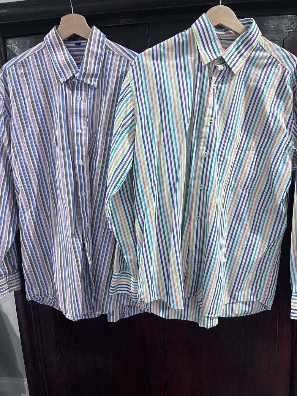 Lot of 2 Alan Flusser Striped Shirts-Size L